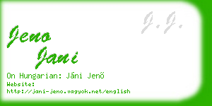 jeno jani business card